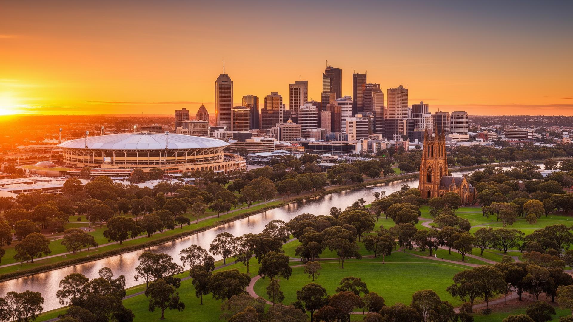 Adelaide skyline — construction site camera hire