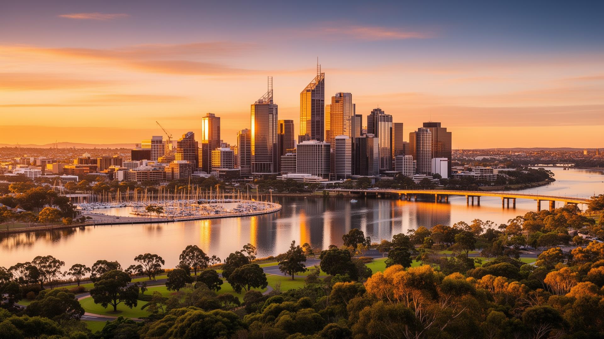Perth skyline — construction site camera hire