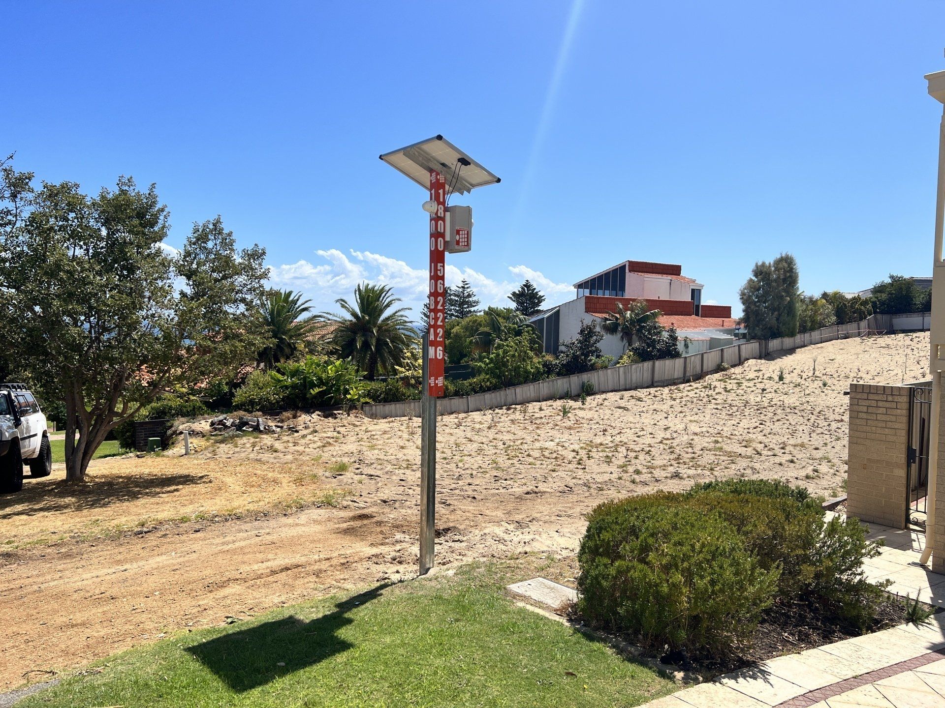 Construction site camera monitoring at night with infrared lighting
